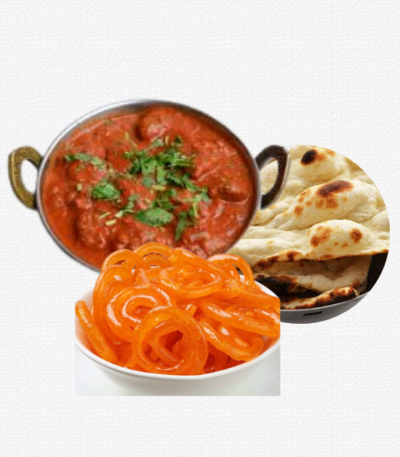 Curry, Naan and Jalebi Combo
