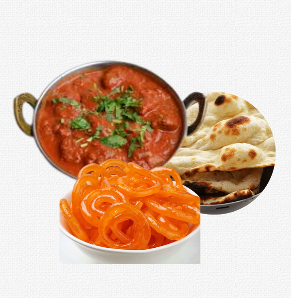 Curry, Naan and Jalebi Combo